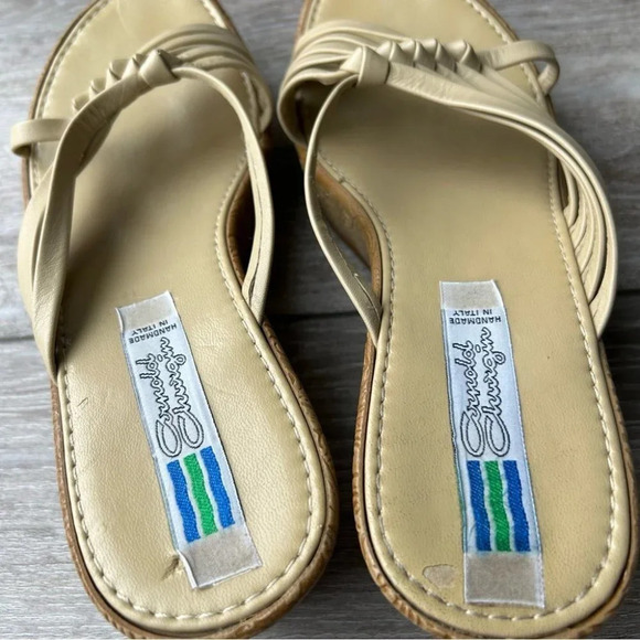 Vintage Arnold Churgin Woven Leather  Platform Sandal Hand Made in Italy - Picture 9 of 15